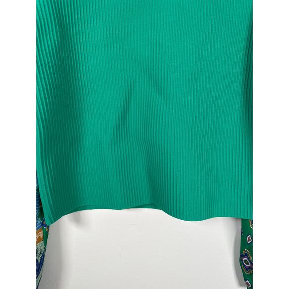 BAILEY 44 Multicolor Ribbed Knit Patchwork Silky Feel Long Sleeve Blouse Women L - Picture 3 of 8